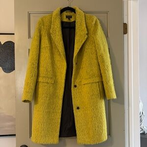 Topshop fluffy acid yellow/green coat size 2-4